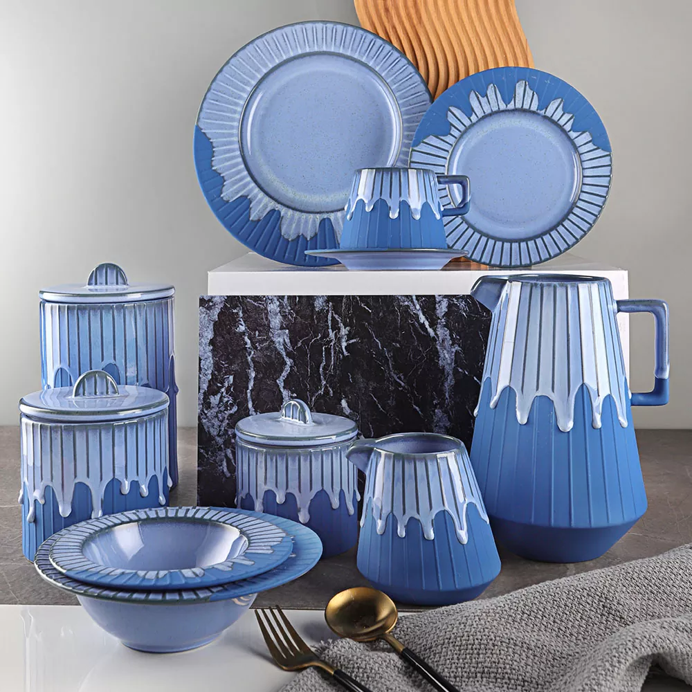 ब्लू रिदम सिरेमिक बाउल सेट